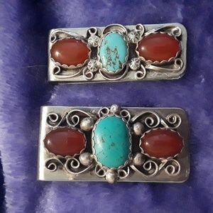 Copy- His & Hers Navajo Sterling silver money clips New